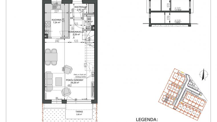Rzut - Mieszkanie na sprzedaż 4 pokoje o powierzchni 87,27 m² - numer B21 w Osiedle Morelowe