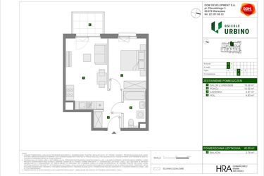 Rzut - Mieszkanie na sprzedaż 2 pokoje o powierzchni 40 m² - numer C33 w Osiedle Urbino etap 4.2