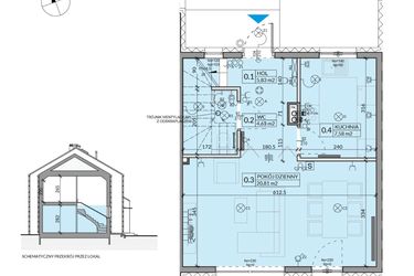 Rzut - Dom na sprzedaż 4 pokoje o powierzchni 77,26 m² - numer 39 w Ahoj Pogórze etap 2 i 3