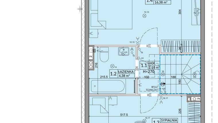 Rzut - Dom na sprzedaż 3 pokoje o powierzchni 75,74 m² - numer 30A w Zielono Mi 2
