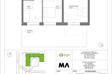Rzut - Mieszkanie na sprzedaż 3 pokoje o powierzchni 64,49 m² - numer PT/A/0/1 w Przystanek Tarnogaj