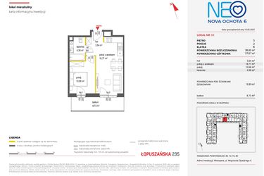 Rzut - Mieszkanie na sprzedaż 2 pokoje o powierzchni 38,6 m² - numer 84 w Neo Nova Ochota 6