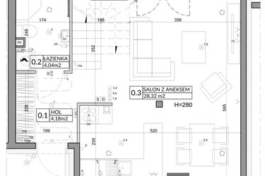 Rzut - Dom na sprzedaż 4 pokoje o powierzchni 79,98 m² - numer 14 w Slow Wilanów