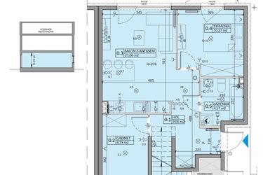 Rzut - Mieszkanie na sprzedaż 3 pokoje o powierzchni 53,49 m² - numer 62A w Domy na Witosa etap 2A i 2B