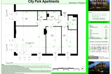 Rzut - Mieszkanie na sprzedaż 4 pokoje o powierzchni 86,53 m² - numer 6.8. w City Park Apartments