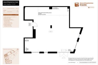 Rzut - Lokal użytkowy na sprzedaż 1 pokój o powierzchni 116,91 m² - numer LU3 w Białoprądnicka Park