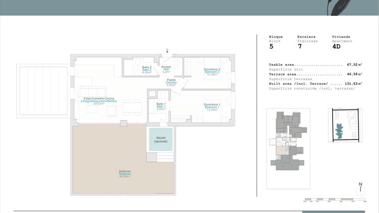 Rzut - Mieszkanie na sprzedaż 2 pokoje o powierzchni 67,52 m² - numer B5-4D w Talasa Caleus II