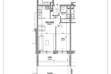 Rzut - Mieszkanie na sprzedaż 2 pokoje o powierzchni 48,75 m² - numer N.C.00.04 w Nobilis