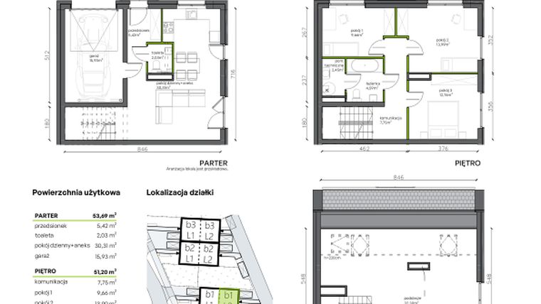 Rzut - Dom na sprzedaż 5 pokoi o powierzchni 137,19 m² - numer b1.L2 w Ogrody Wojszyce