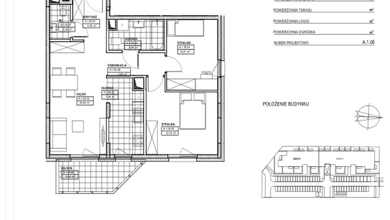 Rzut - Mieszkanie na sprzedaż 3 pokoje o powierzchni 68,43 m² - numer 91 w Osiedle Nad Płonką
