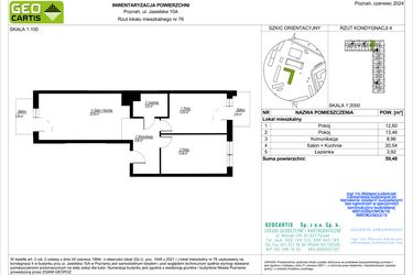 Rzut - Mieszkanie na sprzedaż 3 pokoje o powierzchni 59,48 m² - numer C76 w Jasielska 8C