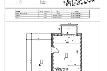 Rzut - Mieszkanie na sprzedaż 1 pokój o powierzchni 28,38 m² - numer C.2.10 w IVY HOUSE - Apartamenty inwestycyjne