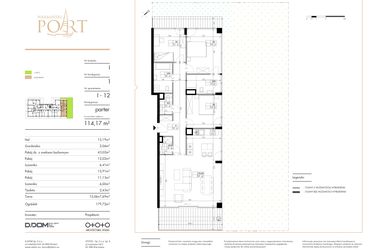 Rzut - Mieszkanie na sprzedaż 4 pokoje o powierzchni 114,17 m² - numer I_12 w Warmiński Port etap V