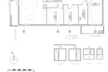Rzut - Mieszkanie na sprzedaż 4 pokoje o powierzchni 89,2 m² - numer E.1.4.7 w Osiedle Koncept III