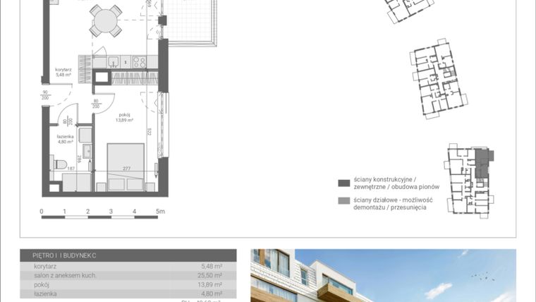 Rzut - Mieszkanie na sprzedaż 2 pokoje o powierzchni 49,68 m² - numer C.M9 w Matemblevo