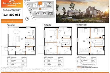 Rzut - Dom na sprzedaż 5 pokoi o powierzchni 116,3 m² - numer 5 w Zacisze Ursynów