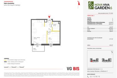 Rzut - Mieszkanie na sprzedaż 2 pokoje o powierzchni 41,59 m² - numer 6 w Nova Viva Garden 6