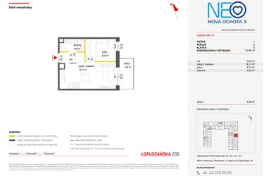 Rzut - Mieszkanie na sprzedaż 2 pokoje o powierzchni 33,88 m² - numer 83 w Neo Nova Ochota 3