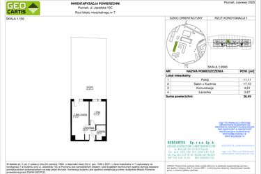 Rzut - Mieszkanie na sprzedaż 2 pokoje o powierzchni 36,49 m² - numer 10C/7 w Jasielska 8C etap II