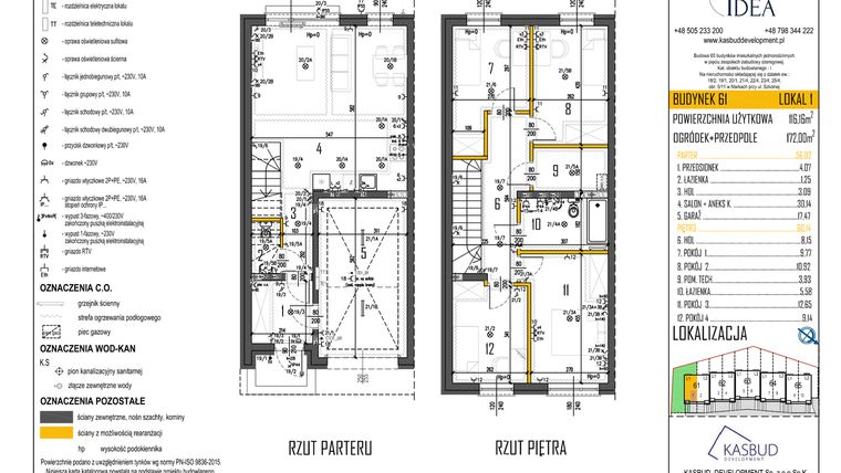 Rzut - Dom na sprzedaż 5 pokoi o powierzchni 116,16 m² - numer 61-L1 w Osiedle Idea etap I