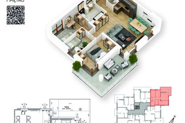 Rzut - Mieszkanie na sprzedaż 4 pokoje o powierzchni 73,3 m² - numer 11 w Villa Park - Etap III