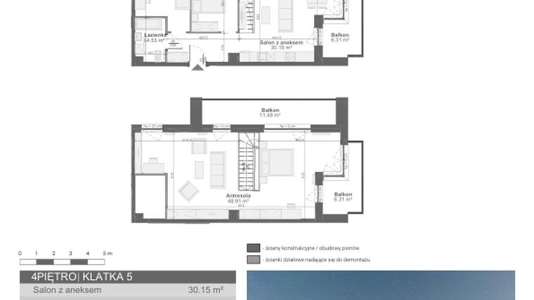 Rzut - Mieszkanie na sprzedaż 5 pokoi o powierzchni 101,63 m² - numer M-98 w Ultra Marina etap I