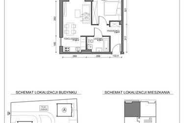 Rzut - Mieszkanie na sprzedaż 2 pokoje o powierzchni 39,05 m² - numer F5 w Kierpcowa Apartamenty