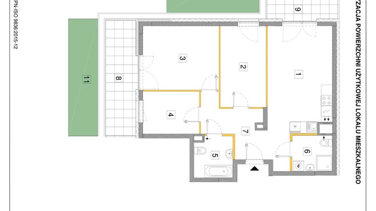 Rzut - Mieszkanie na sprzedaż 4 pokoje o powierzchni 80,86 m² - numer A.04 w Puenta