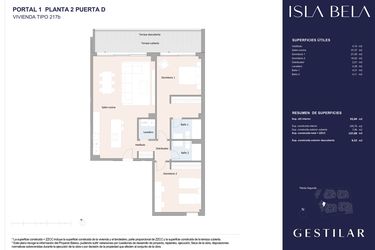 Rzut - Mieszkanie na sprzedaż 2 pokoje o powierzchni 105,76 m² - numer 12D w Isla Bela