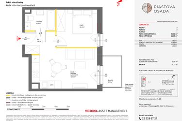 Rzut - Mieszkanie na sprzedaż 2 pokoje o powierzchni 36,01 m² - numer D.10 w Piastova Osada