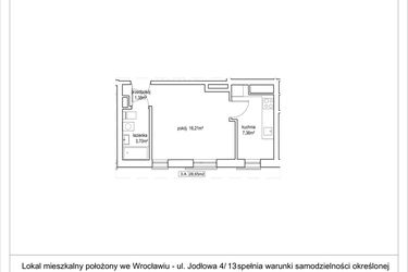 Rzut - Mieszkanie na sprzedaż 1 pokój o powierzchni 28,65 m² - numer 4/13. w Apartamenty Nowy Targ