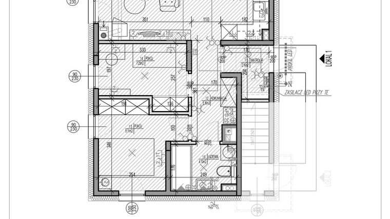 Rzut - Mieszkanie na sprzedaż 3 pokoje o powierzchni 55,52 m² - numer D3.1 w HEJ! Baniocha D