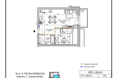 Rzut - Mieszkanie na sprzedaż 2 pokoje o powierzchni 35,19 m² - numer 14 w Osiedle OdNowa K5