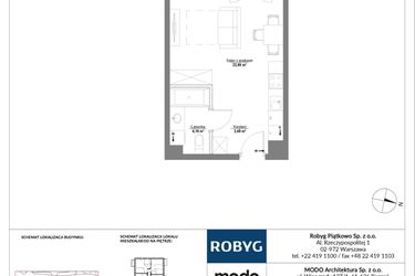 Rzut - Mieszkanie na sprzedaż 1 pokój o powierzchni 30,34 m² - numer E.3M07 w Początek Piątkowo bud. E
