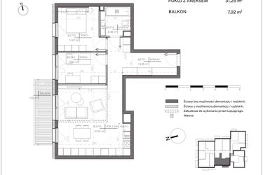 Rzut - Mieszkanie na sprzedaż 3 pokoje o powierzchni 71,01 m² - numer B.2.11 w Polanka 21