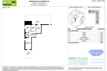 Rzut - Mieszkanie na sprzedaż 4 pokoje o powierzchni 73,63 m² - numer A3 w Jasielska 8C