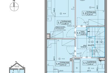 Rzut - Dom na sprzedaż 4 pokoje o powierzchni 85,17 m² - numer 170A w Arkady Walendów etap 5