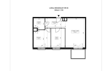 Rzut - Mieszkanie na sprzedaż 3 pokoje o powierzchni 57,49 m² - numer A.65 w Urzecze II