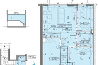 Rzut - Mieszkanie na sprzedaż 4 pokoje o powierzchni 62,57 m² - numer 56B w Domy na Witosa etap 2A i 2B