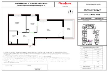 Rzut - Mieszkanie na sprzedaż 2 pokoje o powierzchni 53,97 m² - numer 65 w Modena I
