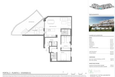 Rzut - Mieszkanie na sprzedaż 2 pokoje o powierzchni 100 m² - numer 2-1-E1 w Zenith Estepona
