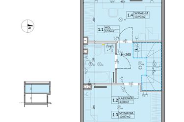 Rzut - Dom na sprzedaż 3 pokoje o powierzchni 61,92 m² - numer 31 w Boska Ksawerowska 2 etap 2