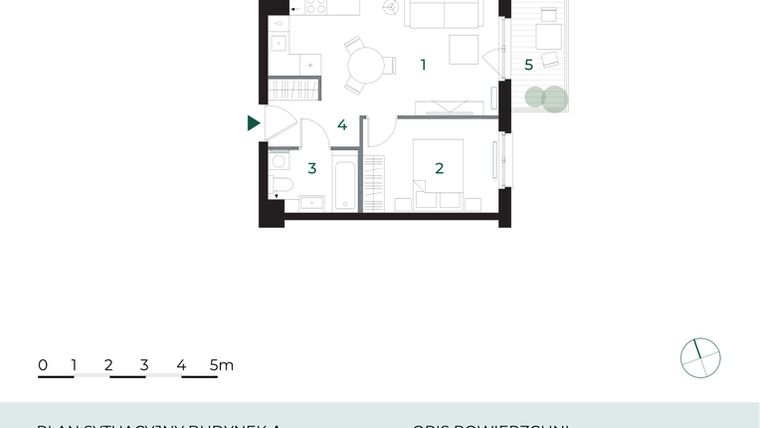 Rzut - Mieszkanie na sprzedaż 2 pokoje o powierzchni 37,04 m² - numer M15 w Park-Wojszyce