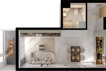 Rzut - Mieszkanie na sprzedaż 1 pokój o powierzchni 31,23 m² - numer A2/3/3 w GEMINI G-7