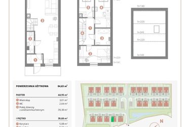 Rzut - Dom na sprzedaż 4 pokoje o powierzchni 84,63 m² - numer 2B w Bursztynova Polana