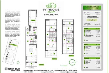 Rzut - Dom na sprzedaż 5 pokoi o powierzchni 144,4 m² - numer 21A/2 w Parkowe Kliny