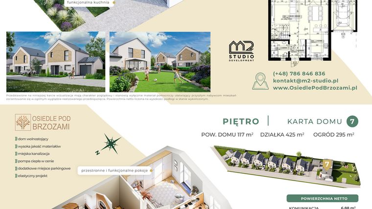 Rzut - Dom na sprzedaż 4 pokoje o powierzchni 117 m² - numer 7 w Osiedle Pod Brzozami etap II