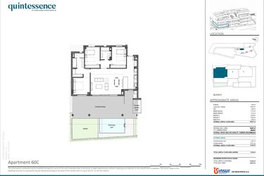 Rzut - Mieszkanie na sprzedaż 3 pokoje o powierzchni 105,67 m² - numer 60C w Quintessence - Marbella