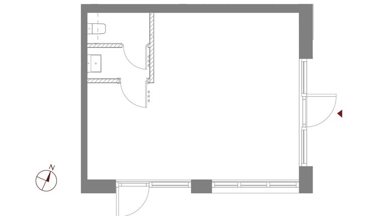 Rzut - Lokal użytkowy na sprzedaż 1 pokój o powierzchni 41,92 m² - numer B.0.U1 w Apartamenty Symfonia