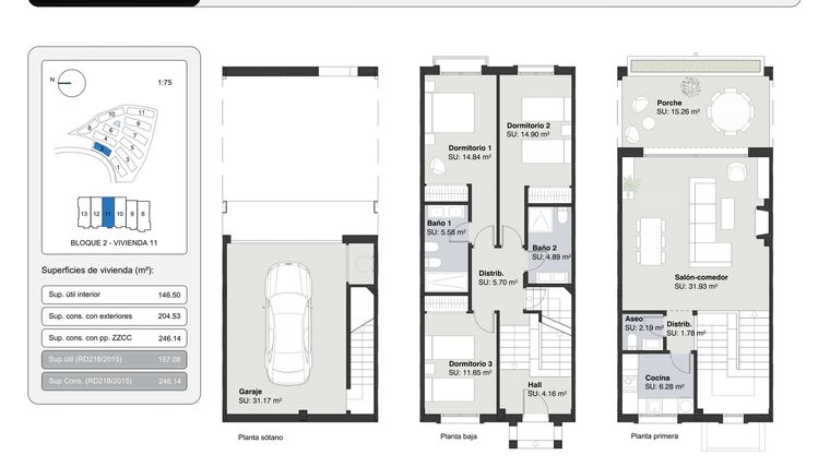 Rzut - Dom na sprzedaż 3 pokoje o powierzchni 246,14 m² - numer 11 w Altoasis
